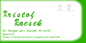 kristof racsek business card
